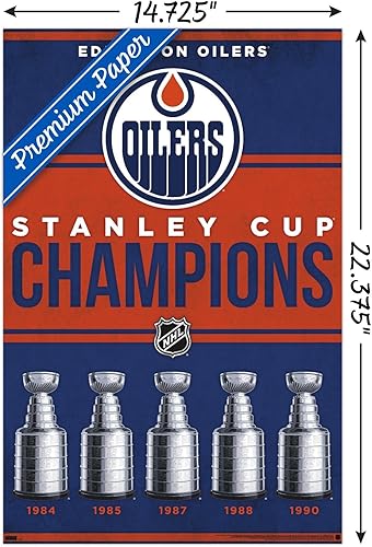 Miniatura 3 de Trends International NHL Edmonton Oilers - Póster de pared de Champions 23, 14.72 x 22.37 pulgadas, paquete de póster y montaje prémium