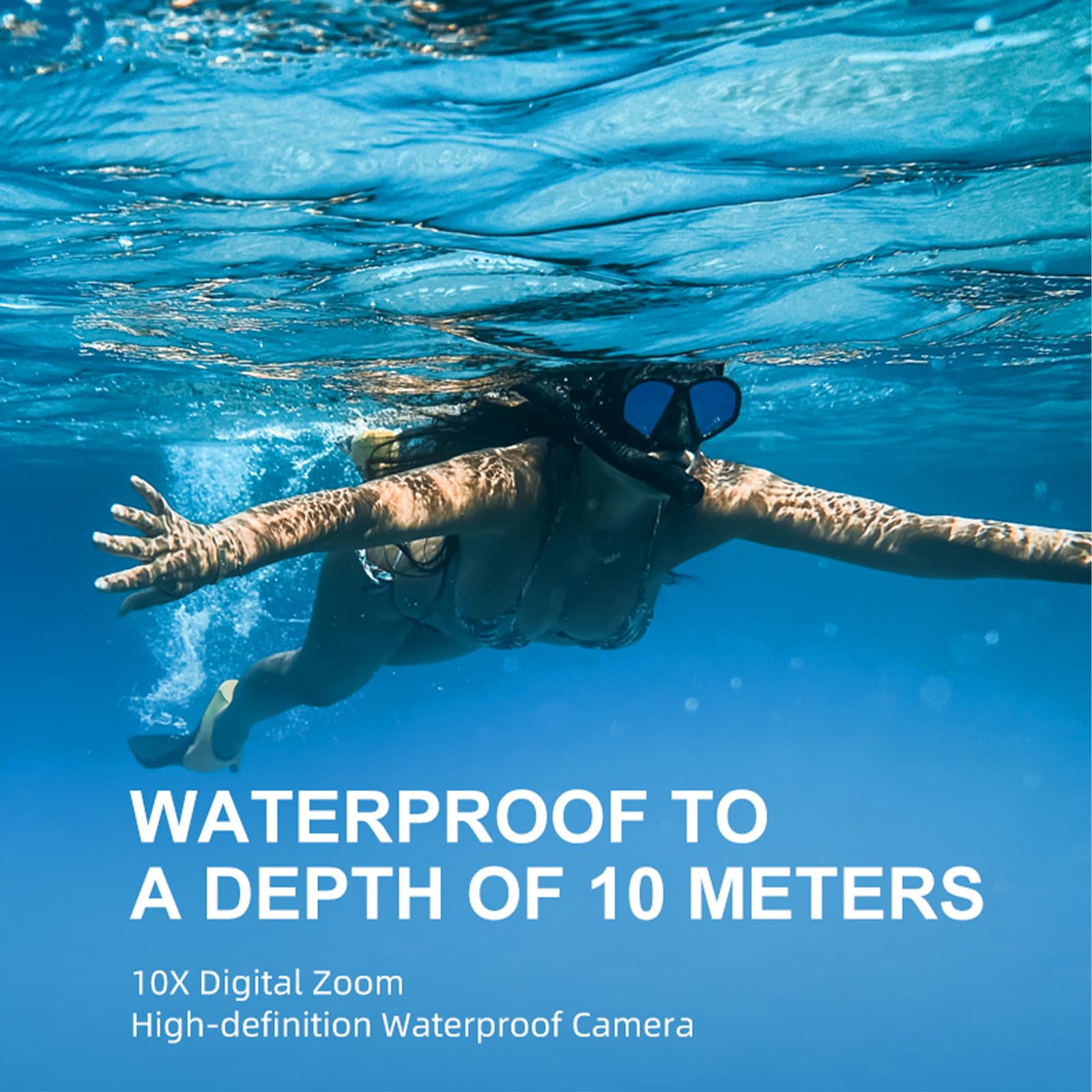 Cámara digital de píxeles de alta resolución de 6500 W con zoom 10 x IP68 cámara digital impermeable para un uso versátil