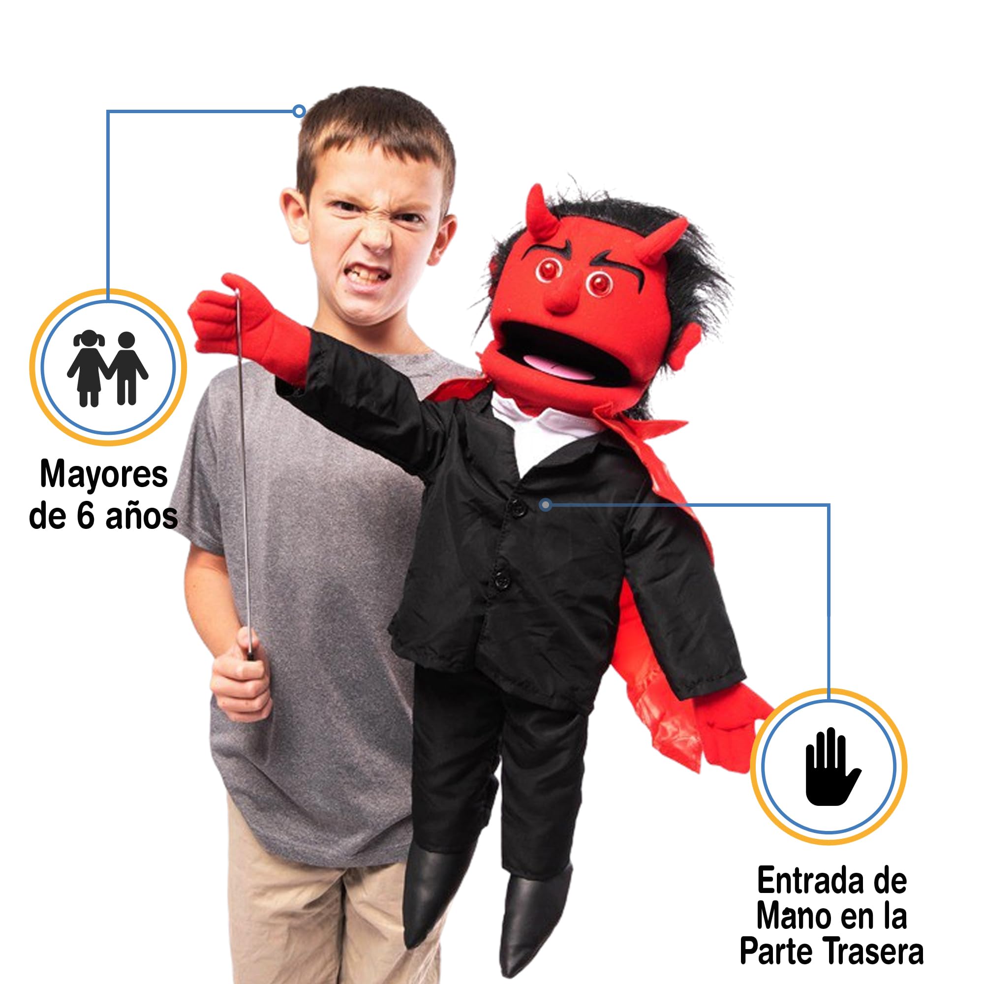 25" Devil w/Glowing Eyes Full Body Puppet by Silly Puppets