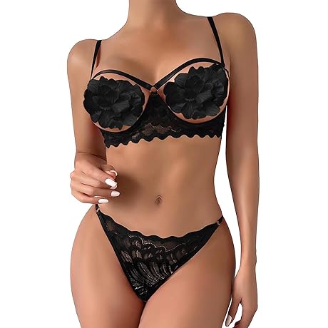 Womens Sexy Lingerie Slutty Bra and Underwear Set