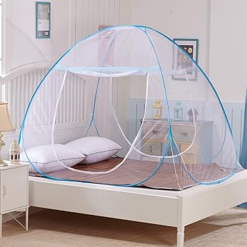 Pop Up Mosquito Net,portable Tent Travel Double Door Zipper Bed Net, Easy Installation, Fine Mesh,for Bedroom Outdoor Camping,Blue-150 * 200 * 150cm Pink 180 * 200 * 150cm Blue 150*200*15