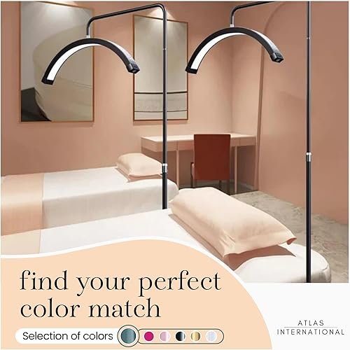 Miniatura 3 de Bling Half Moon - Luz de pestañas LED regulable para técnicas de pestañas, lámpara de pestañas LED de pie con altura ajustable, control táctil y