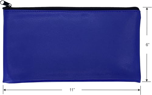 Miniatura 3 de Blue Bank - Bolsa de seguridad con cremallera, exterior de cuero recubierto de vinilo resistente al agua con forro interior suave. Para