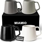 MIAMIO - Coffee Mugs Set of 4 / Large Ceramic Coffee Cups (420 ml) - Mug for Cappuccino, Tea, Espresso - Microwave and Dishwasher Safe - Luxe Collection (Classic Pastel)