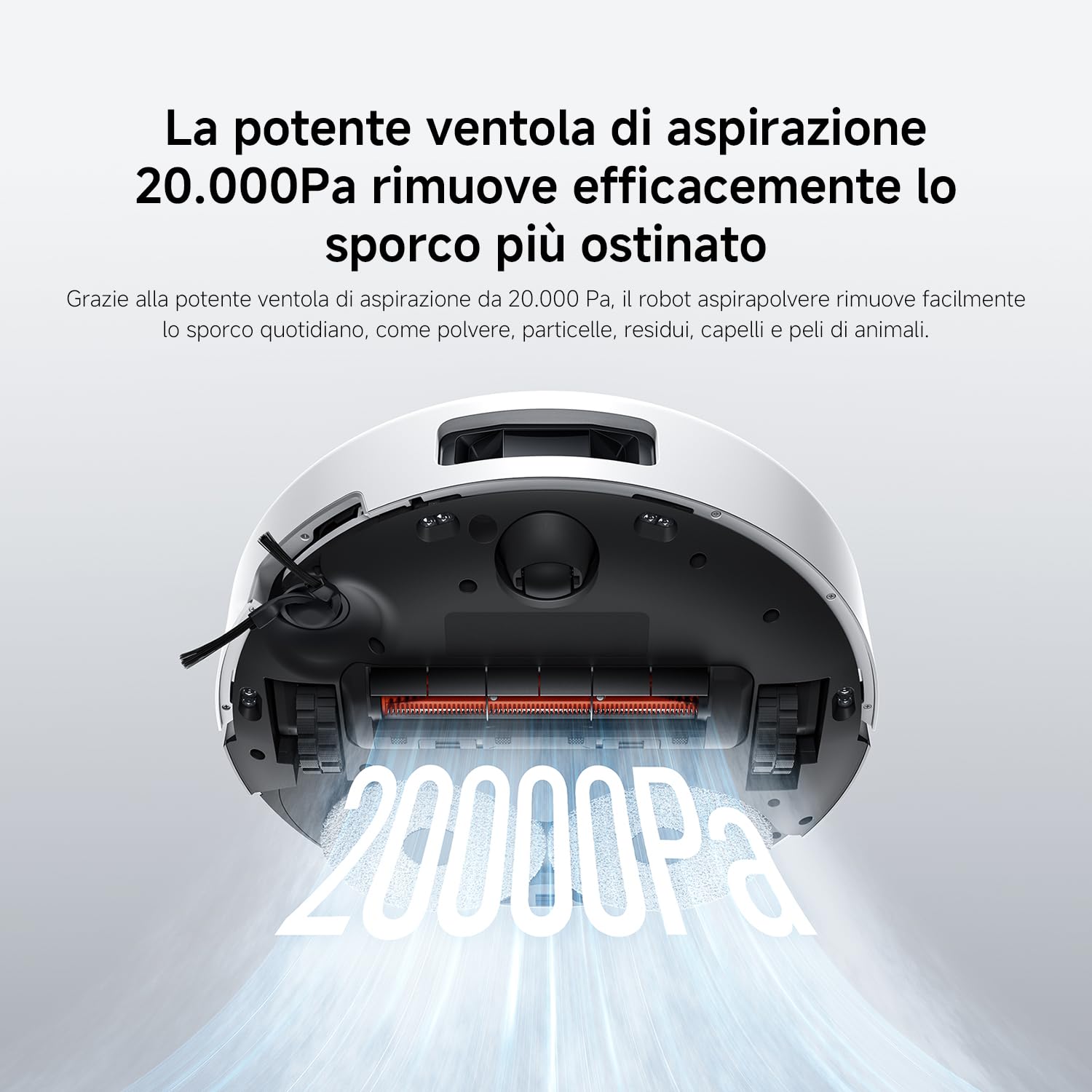 XIAOMI Robot Vacuum 5, Aspirazione potente da 20000Pa, navigazione laser intelligente dToF con sollevamento automatico, corpo ultra-sottile da 8,8 cm