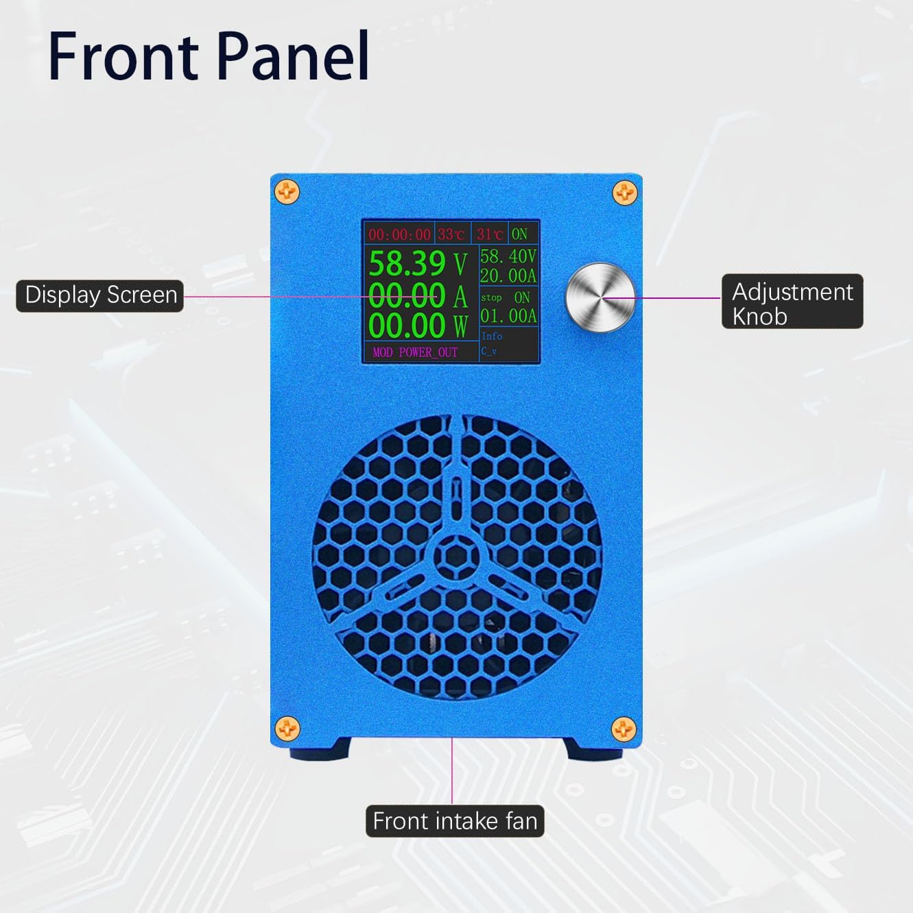 DC 0-100V 0-25A Adjustable Power Supply Charger for 12V 24V 36V 48V 72V Lead-Acid Lithium Iron Phosphate LIFEPO4 LFP Batteries