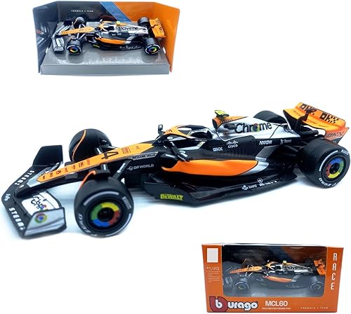 Miniatura 1 de HTLNUZD Bburago 143 2023 F1McLaren MCL60#4 GP británico Lando Norris Alloy Racing Car 143 Fórmula 1 Modelo Coche de colección para adultos (edición