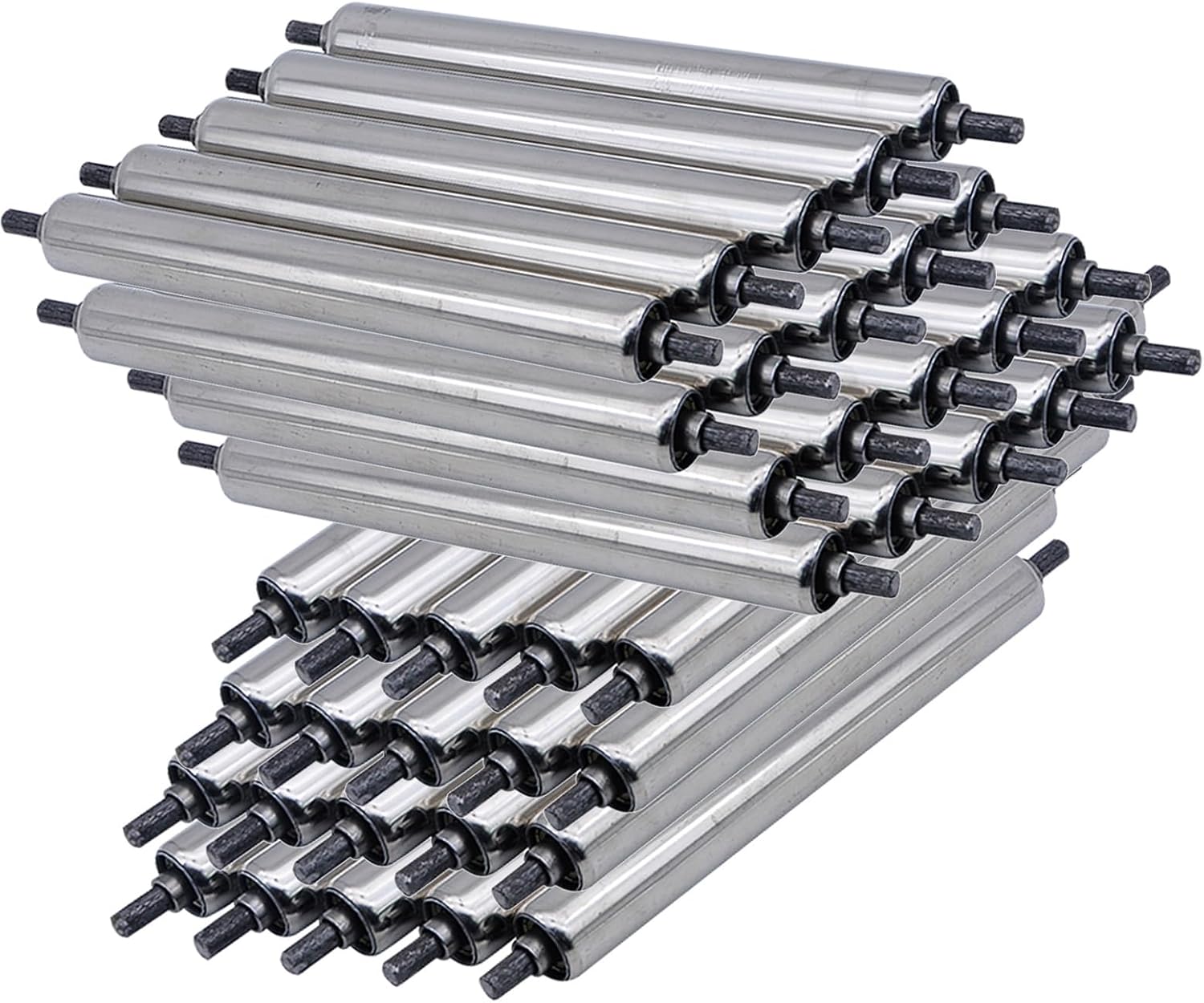 50mm Conveyor Belt Rollers - 40 Pack Steel & Gravity Rollers for Table Saw, Adjustable 100-1000mm Fence Rollers, Perfect for Woodworking & Material Handling