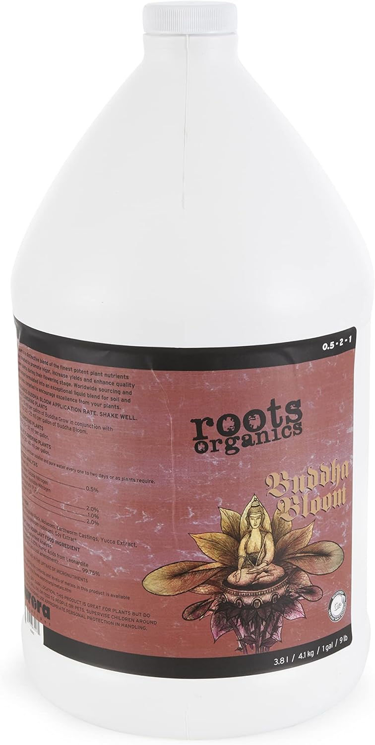 Roots Organics ROBBG Natural Organic Buddha Bloom Plant Fertilizer for Indoor Outdoor Container Plants and Hydroponics, 1 Gallon