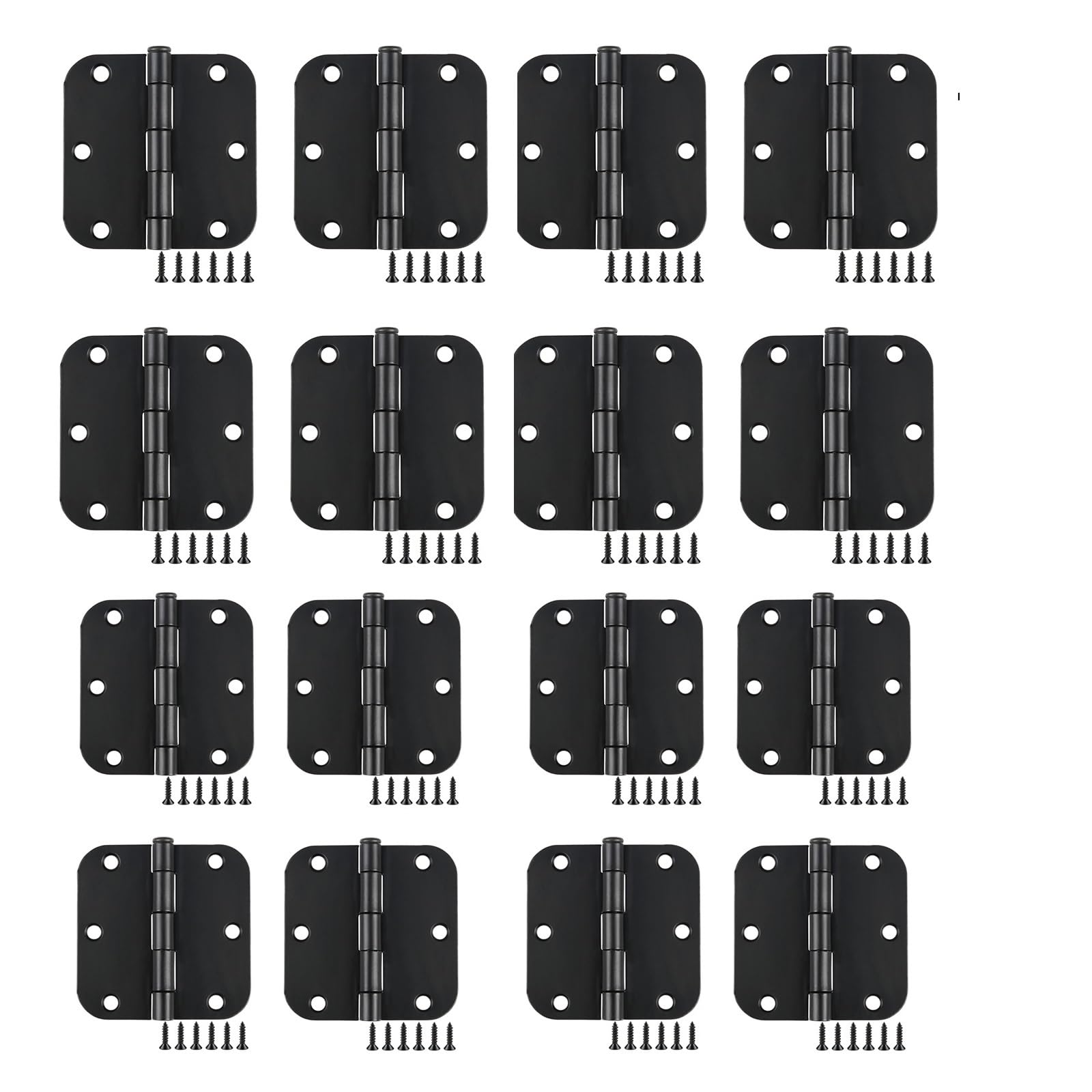 Pjfcewfdgx Black-16Pcs Hinge 3.5 Inch Radius Fitting