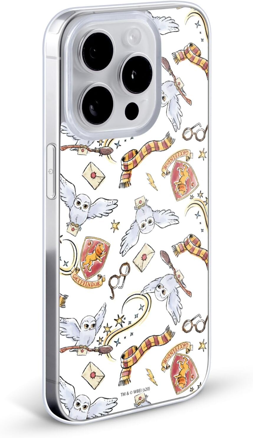 Head Case Designs Officially Licensed Harry Potter Hedwig Owl Pattern Deathly Hallows XIII Gel Case [Military Grade Protection] Compatible with Apple iPhone 13