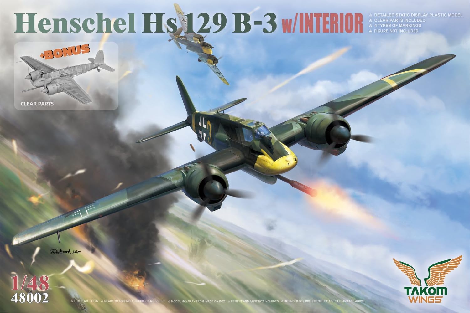 Henschel Hs 129 B-2/B-3 プラモデル 1/48セット Amazon | タコム 1/48 ヘンシェル Hs129B-3 プラモデル TKO48002