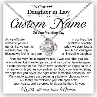 Personalized To My Daughter In Law Necklace, Daughter In Law Necklace From Mother In Law, Daughter In Law Birthday Necklace Gifts, Daughter In Law Wedding Gift, Christmas Necklace For Daughter In Law