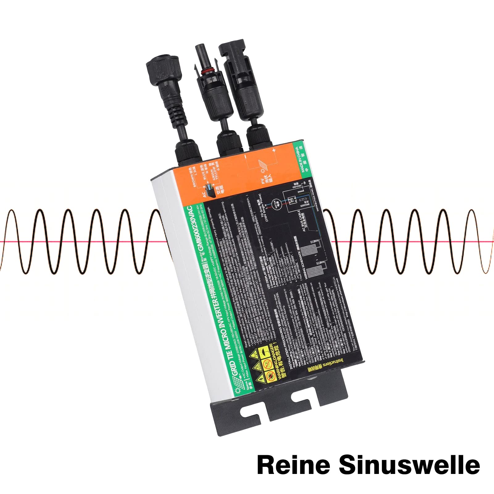 BuyWeek 300W Grid Tie Micro Inverter MPPT Onda Sinusoidale Micro Inverter Solare IP55 Inverter Impermeabile per Piccoli Sistemi Solari Outdoor 230V