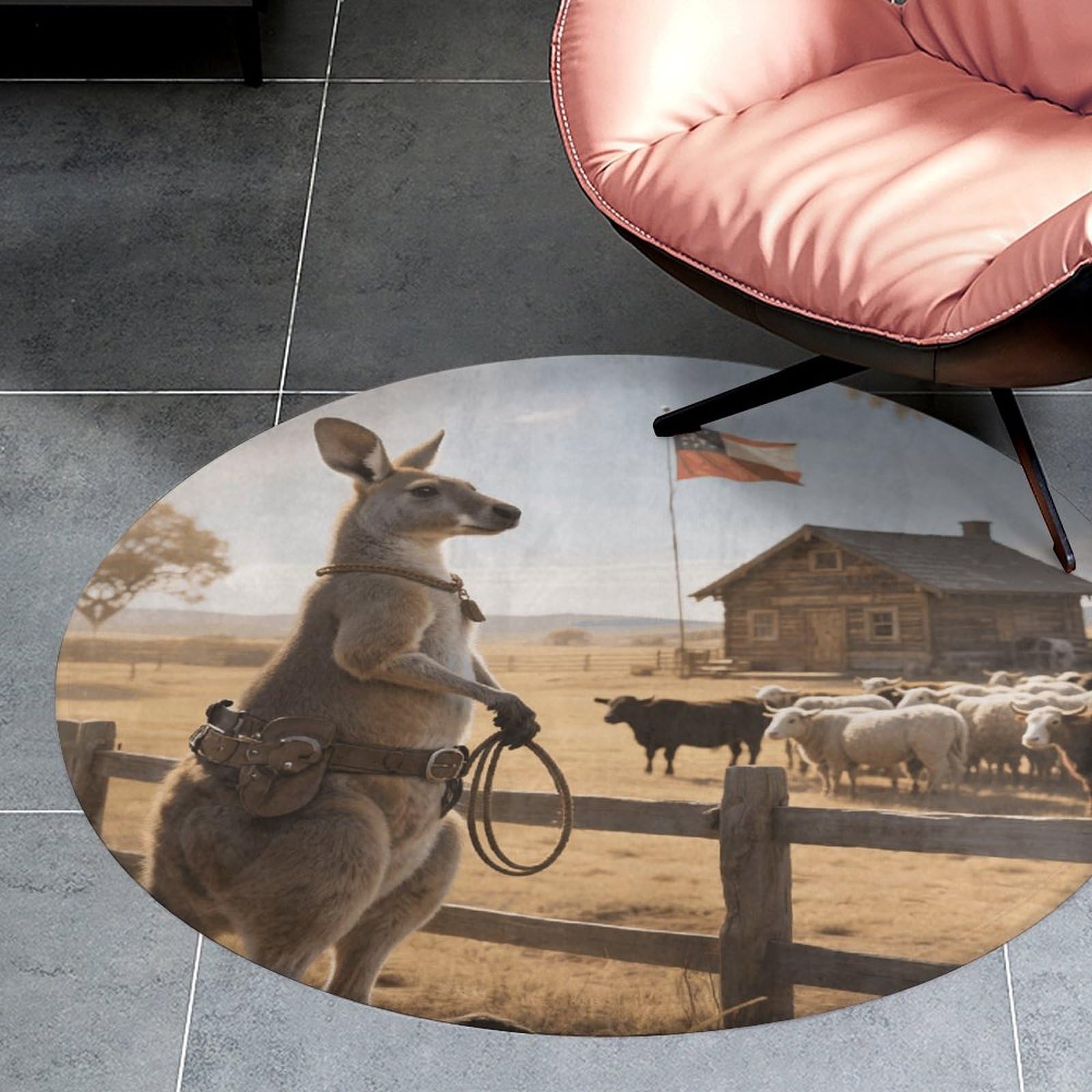 Tapis de chambre en velours de corail doux et rond pour entrée et cuisine