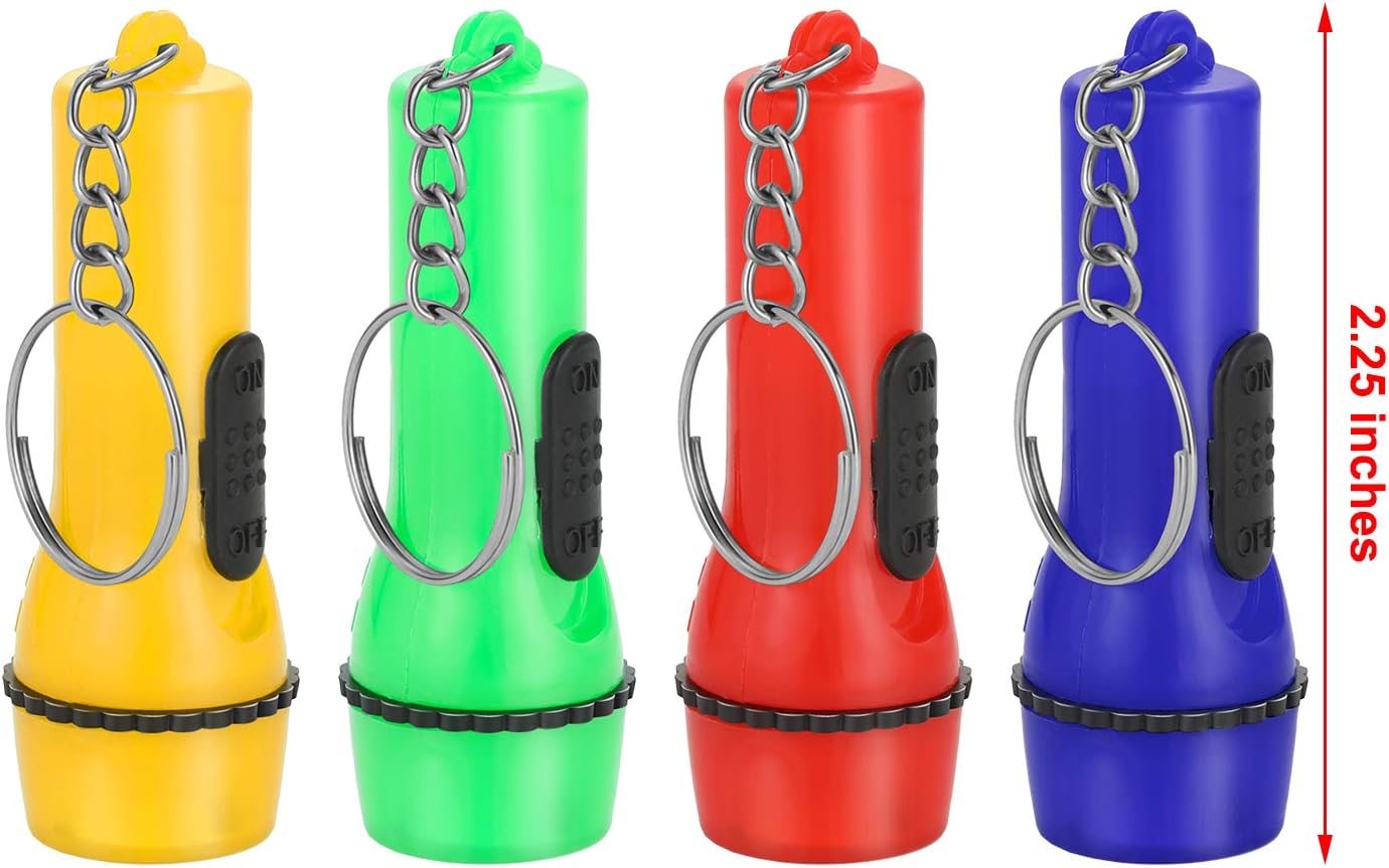48 Pieces Mini Flashlight Keychain Bulk Assorted Colors Toy Flashlight for Hiking Camping Party Favors