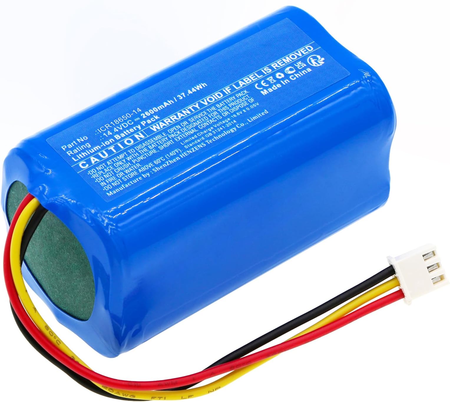 Synergy DigitalVacuum Cleaner Battery, Compatible with Ikohs INR18650 M26-4S1P(LG) Vacuum Cleaner, (Li-ion, 14.4V, 2600mAh) Ultra High Capacity, Replacement for CECOTEC ICR18650-14 Battery