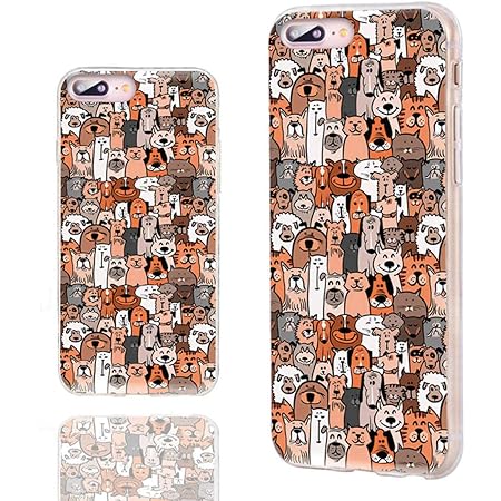 Amazon Com Chichic Iphone 8 Plus Case Cool Iphone 7 Plus Case Cute Slim Flexible Soft Tpu Rubber Clear Protective Cases Cover With Design For Iphone 8 7 Plus 5 5 Inch Cartoon Animal Pet Dog Puppy