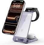 Intoval Aluminium 3-in-1 Station de recharge sans fil iPhone 17/17 Pro/17 Pro Max/16/16 Pro/16 Pro Max/15/14/13/12,pour Apple Watch 11/Ultra 3/SE 3/10/9/8/7, pour AirPods Pro 3/4/Pro 2/3/Pro(Désert)