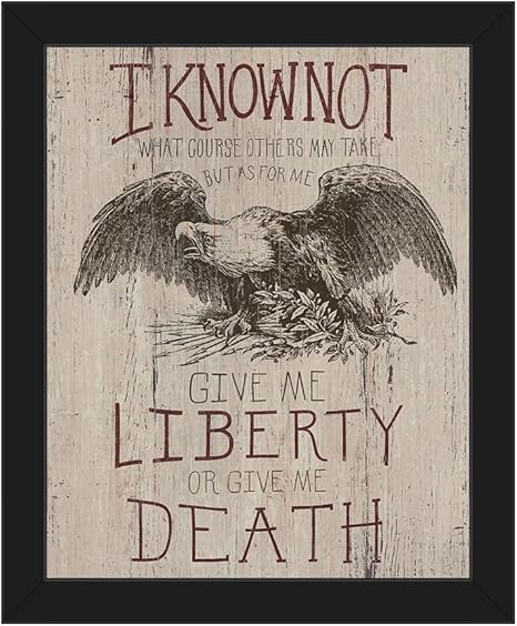 Give Me Liberty Quote Give Me Liberty Or Give Me Death - Quote From Patrick Henry's 1775 Speech  With American Bald Eagle Wall Art Print On Canvas With Black Frame : Home &  Kitchen