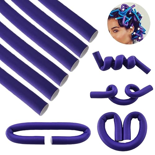 10 rizadores flexibles, rizadores de espuma suave, espuma suave, sin calor, adecuado para cabello natural, adecuado para peinados cortos, medianos y