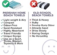 Vista 8 de Toalla de playa turca de gran tamaño, 38 x 71 pulgadas, 100% algodón turco, sin arena, de secado rápido, toalla turca extra grande, toalla de viaje