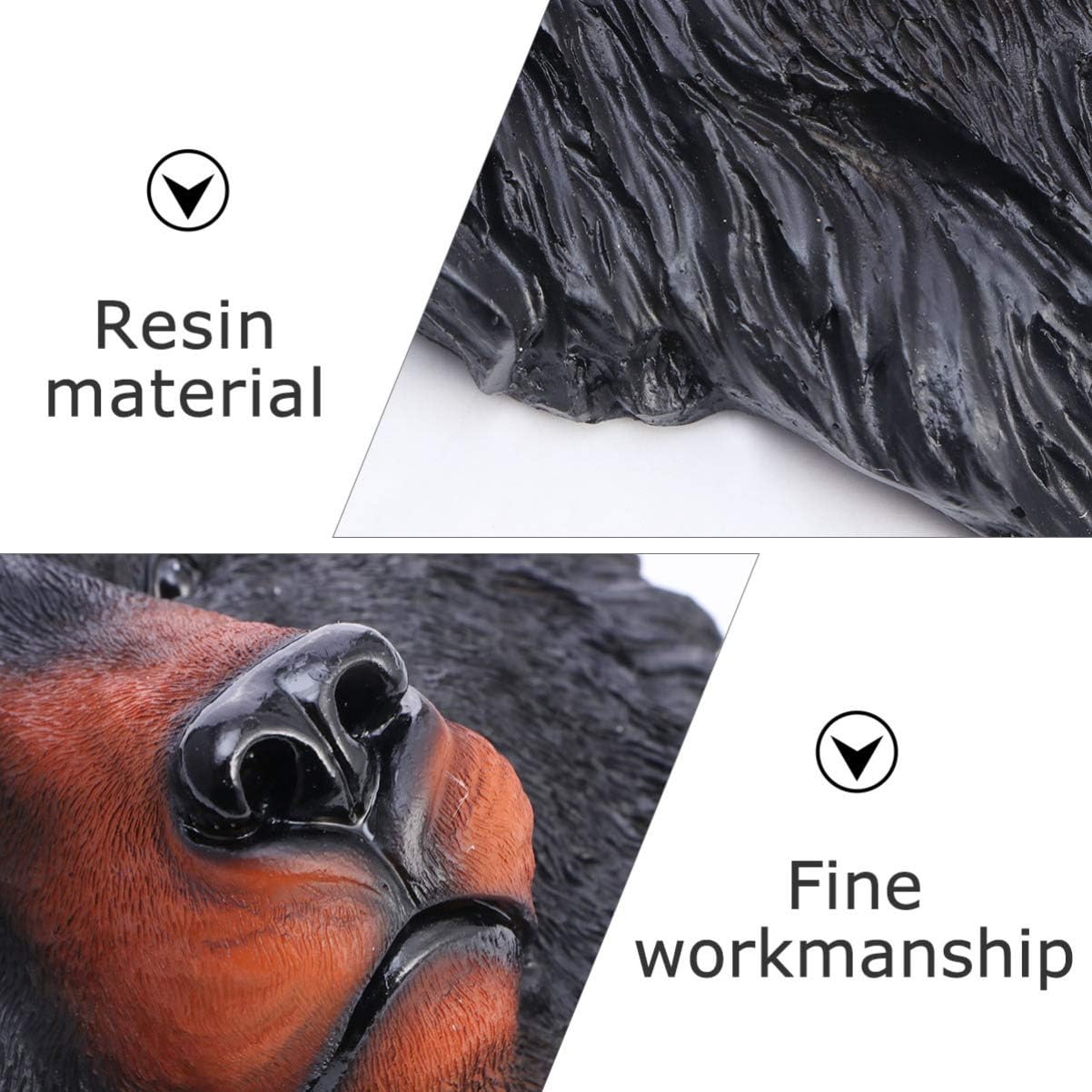 VOSAREA Animal Head Wall Art Resin Bear Head Plaque Wall Sculpture Bear Face Mini Bust Wall Hanging Decoration for Indoor Study Room Ornament