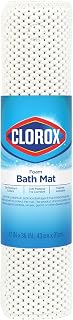 Duck Brand Clorox Cushioned Foam Bath Mat for Tubs - Non-Slip Suction Cups, Machine Washable, Antimicrobial, 17x36 White