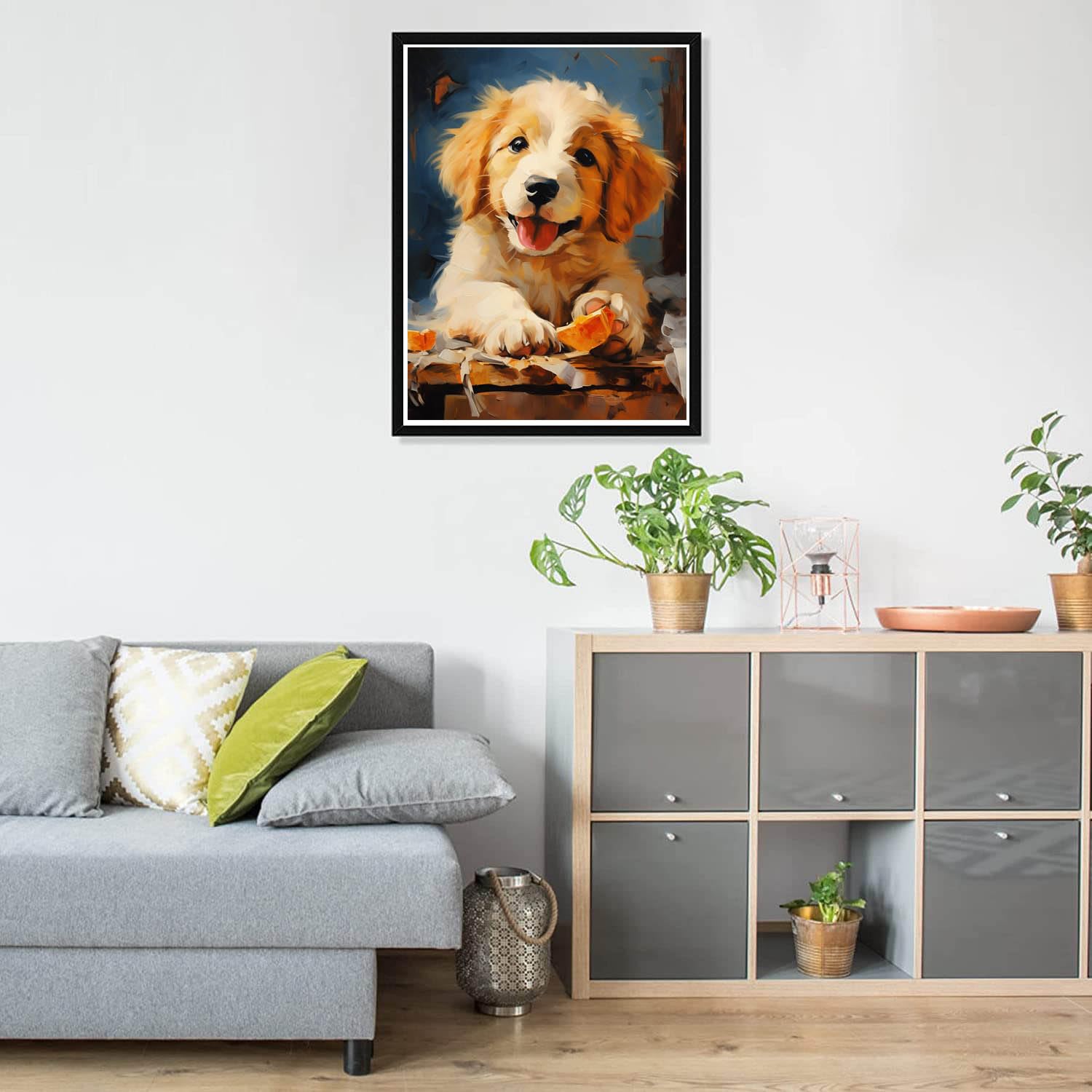 Pavemlo Kit 5D Diamond Painting Cucciolo Tenero: 30x40cm, Arte Fai-da-te Con Strass, Mosaico Per Decorazione Parete Casa, Regalo Creativo