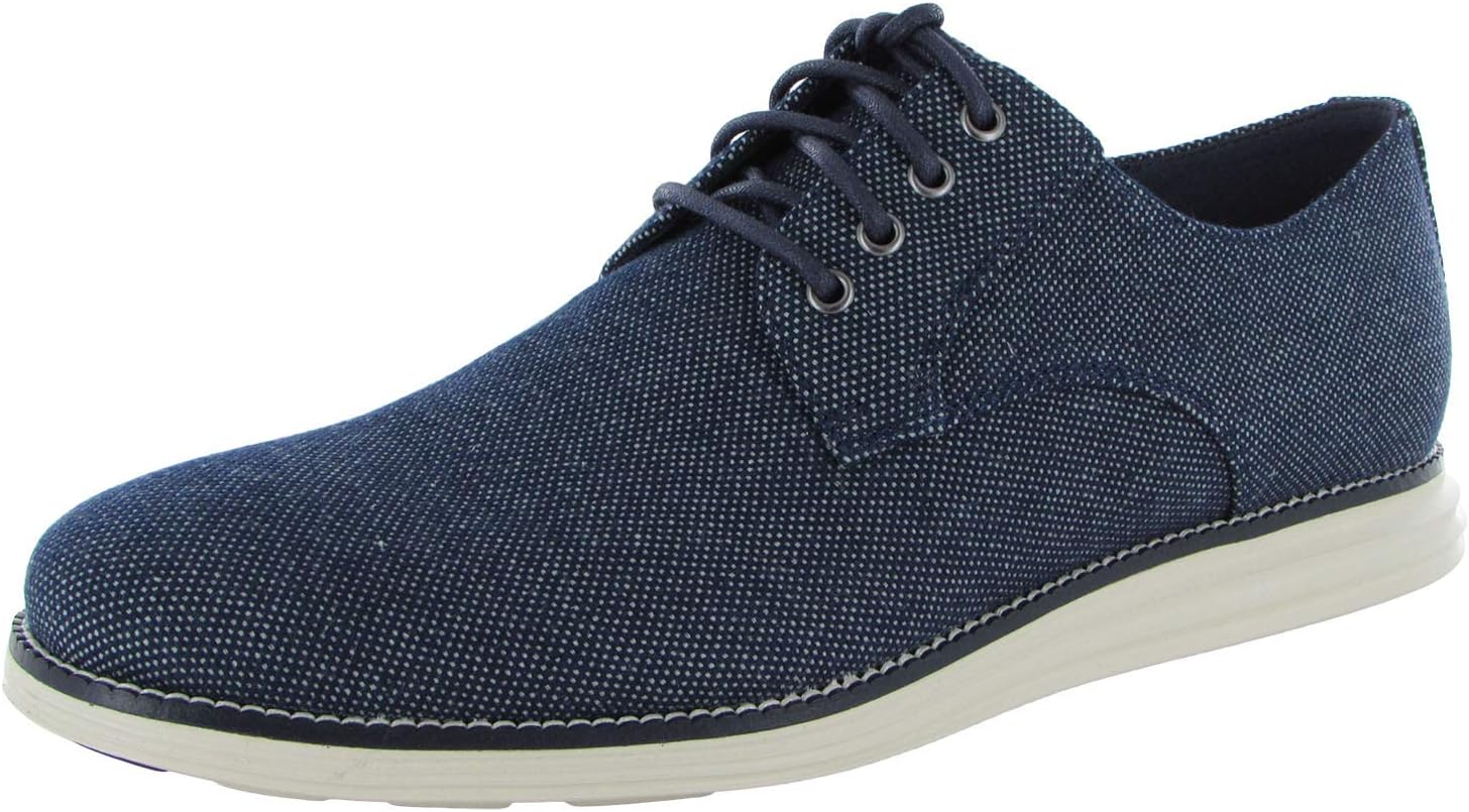Cole Haan Mens Washington Original Grand Plain Toe Marine Blue Canvas/Shadow/Ivory 8 D - Medium