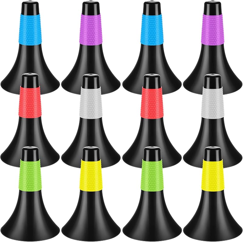 Paquete de 12 conos deportivos de entrenamiento de agilidad, conos marcadores flexibles de 9 pulgadas con 2 bolsas de transporte, equipo de entrenamiento de baloncesto de fútbol de plástico para ejercicios de velocidad y agilidad en interiores y exteriores