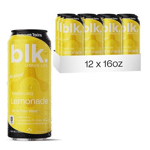 blk. Limonada de gran sabor, agua mineral con gas, elimina toxinas, beneficios para la salud intestinal y la inmunidad, minerales traza fúlvicos