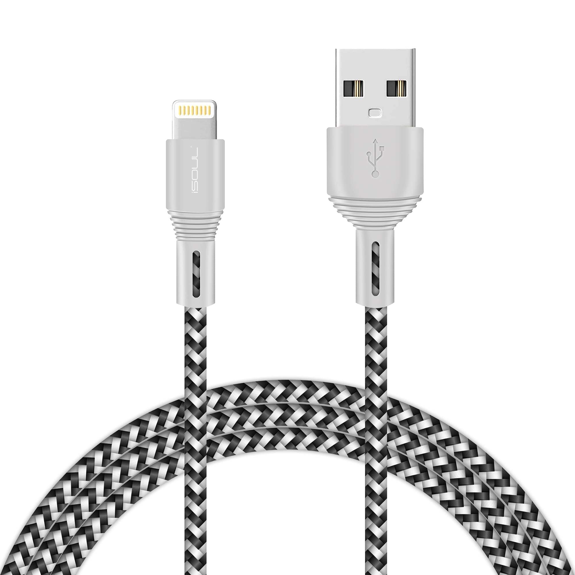 Cavo IPhone Corto ISOUL 15 Cm – USB Lightning Intrecciato In Nylon Per Ricarica Veloce E Sincronizzazione, Compatibile IPhone E IPad