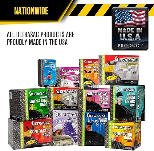 Miniatura 3 de Aluf Plastics 710751 Ultrasac paquete de 50 bolsas de basura de calidad profesional para tareas pesadas, capacidad de 33 galones, 38 pulgadas de
