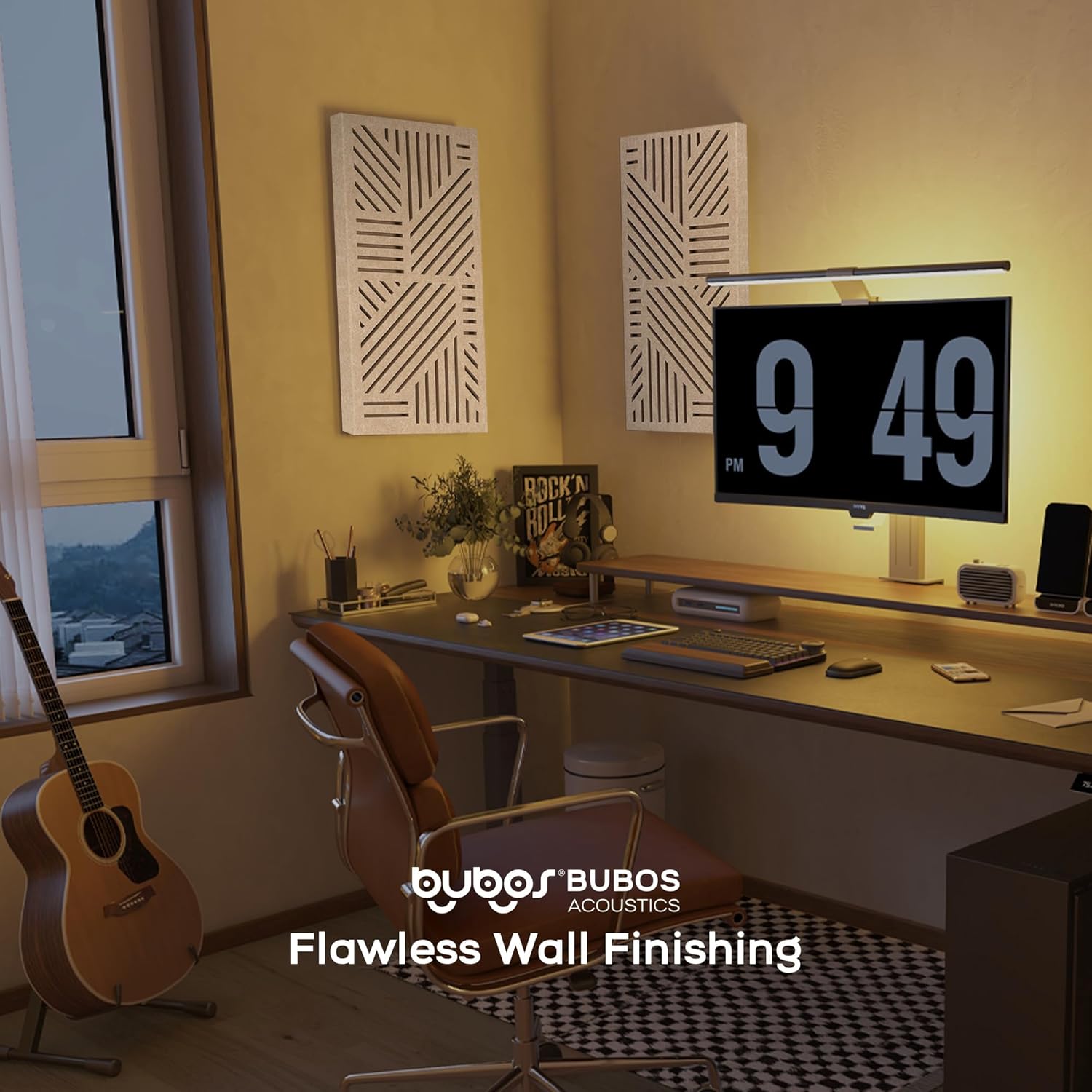 BUBOS 4 Pack Thickened Acoustic Panels, 23.6''x11.8'' Self-Adhesive Sound Absorbing Cavity Acoustic Wall Panels for Theater Studio Recording Gaming Room Meeting Rooms,VortexCore Brown