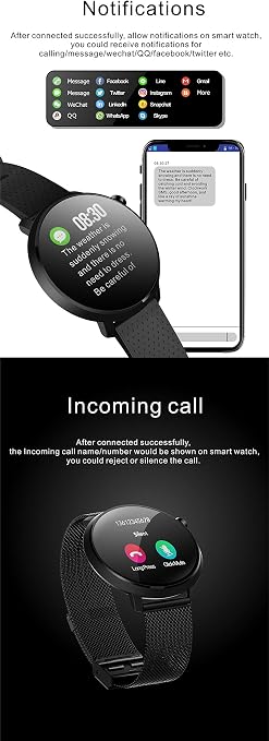 Smartwatch C10, impermeabile IP67, con cardiofrequenzimetro, monitoraggio  del sonno, contatore di calorie, pedometro, per Android/iOS (argento) :  Amazon.it