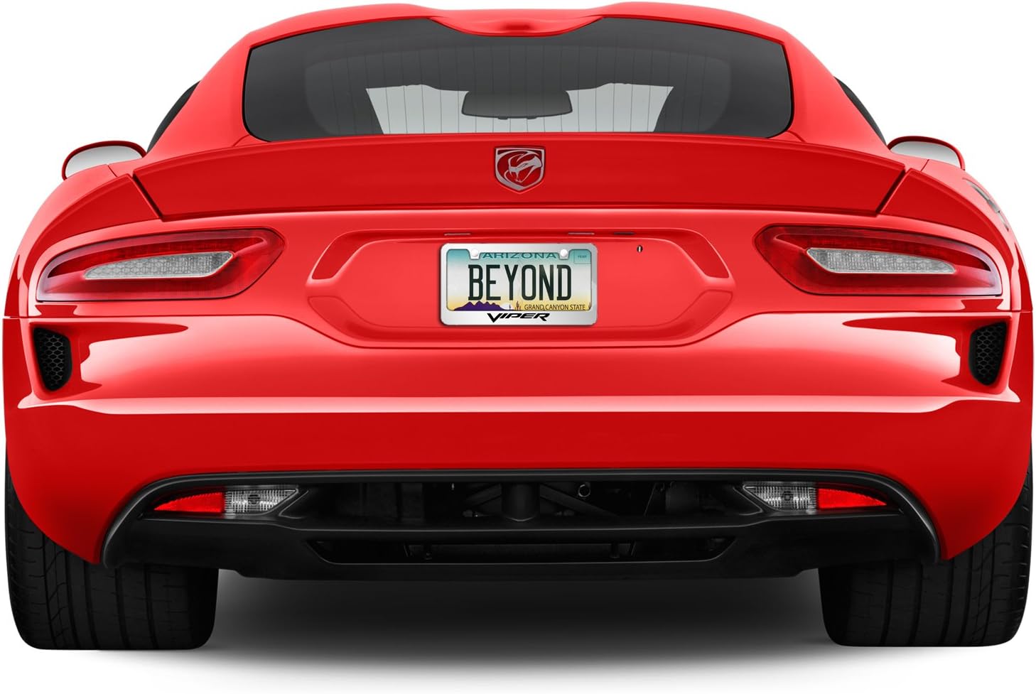 iPick Image for Dodge Viper in 3D on Mirror Chrome Metal License Plate Frame - Official Licensed