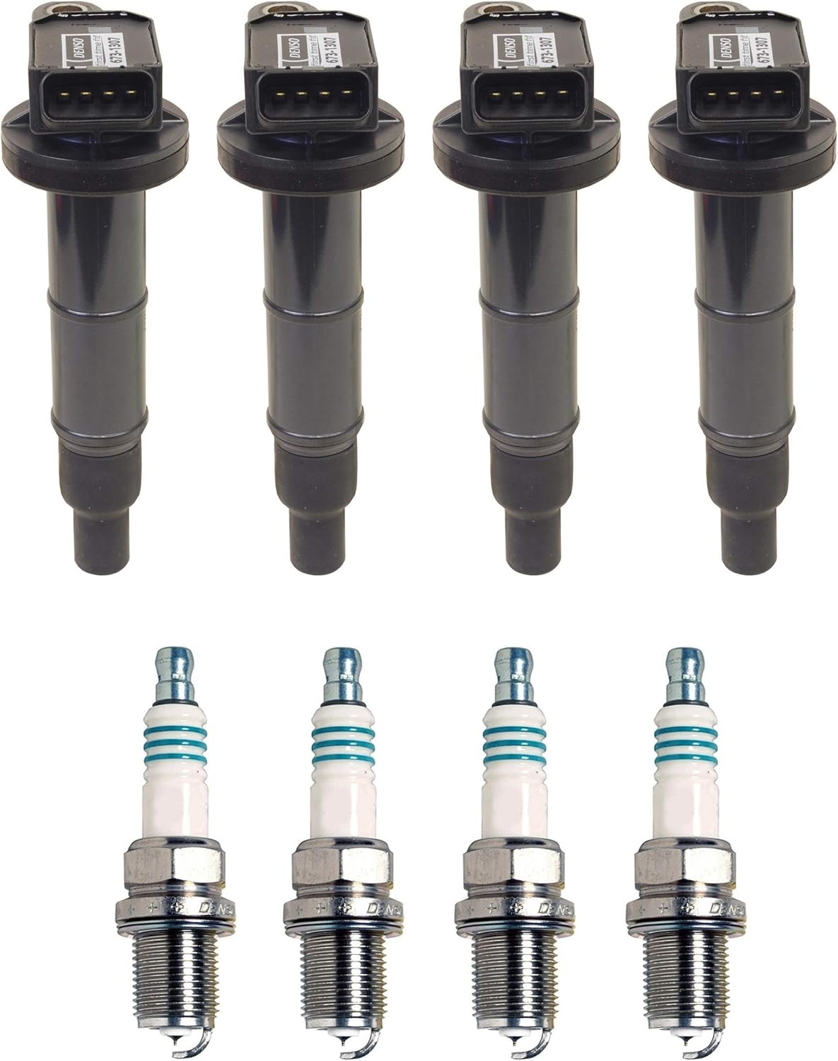 Denso 4 Ignition Coils & 4 Iridium Power Spark Plugs 0.044 Kit For 2.0L 2.4L L4
