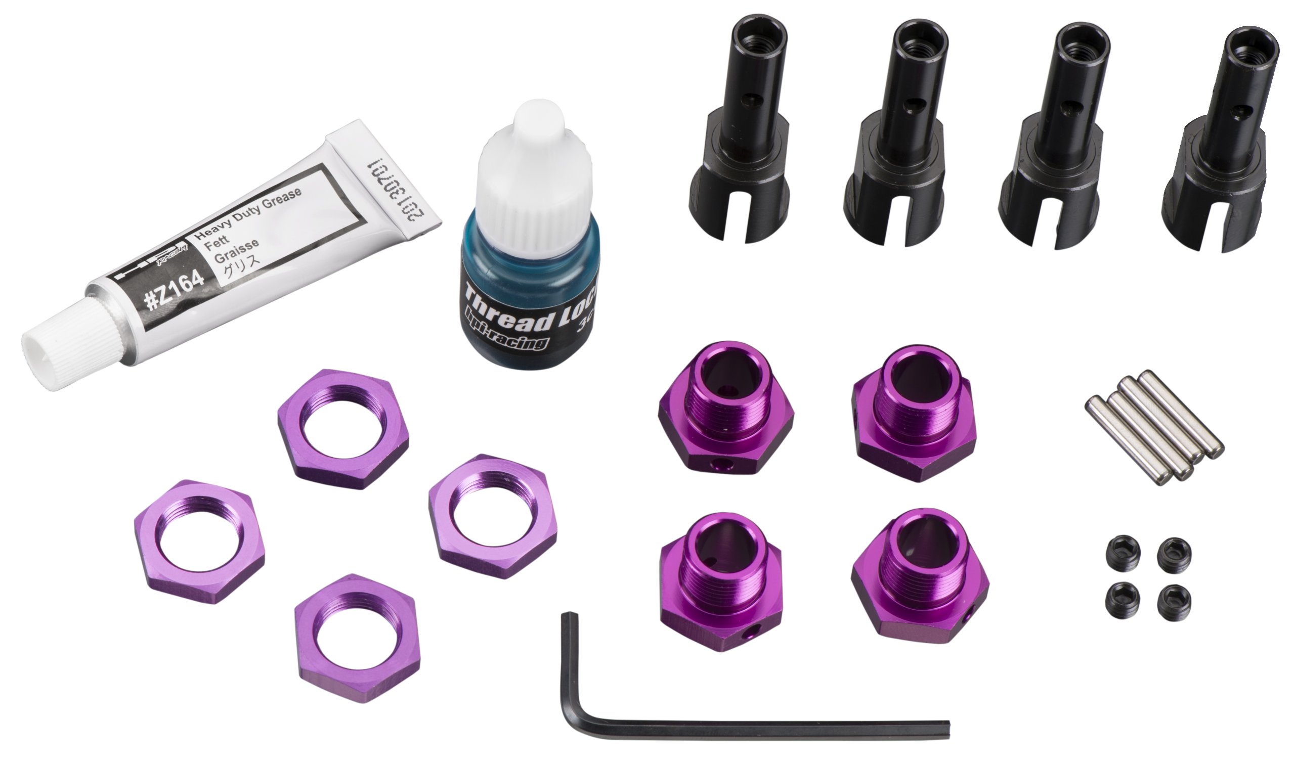 HPIRc Cars Spare Parts Hub Hex Conversion Set Savage, Black, 17 Mm