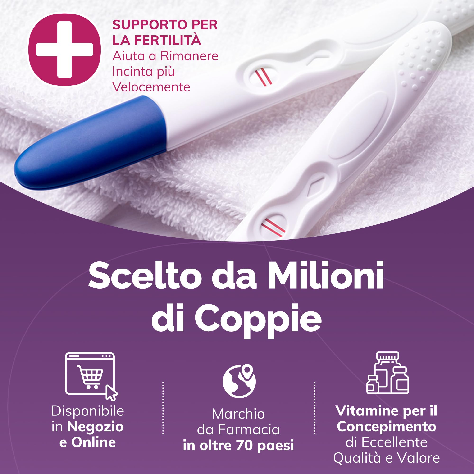 Conceive Plus Supplementi di Fertilità per le Donne, Favoriscono l'Equilibrio Ormonale, Calcio, Vitamina D, Acido Folico, Mio-Inositolo - Vitamine Prenatali per le Donne - 30 Giorni, 60 Capsule