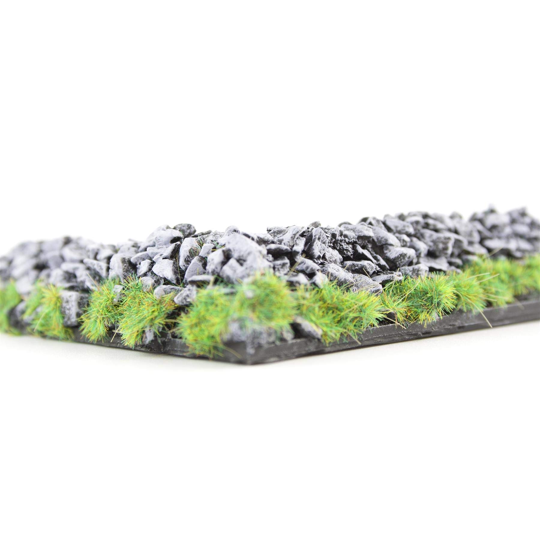 War World Gaming | Fels-Mauer Eckteil | Bemalt & Beflockt x 4 | 20-28 mm Tabletop Gelände Modellbau Landschaftsbau Modellbahn
