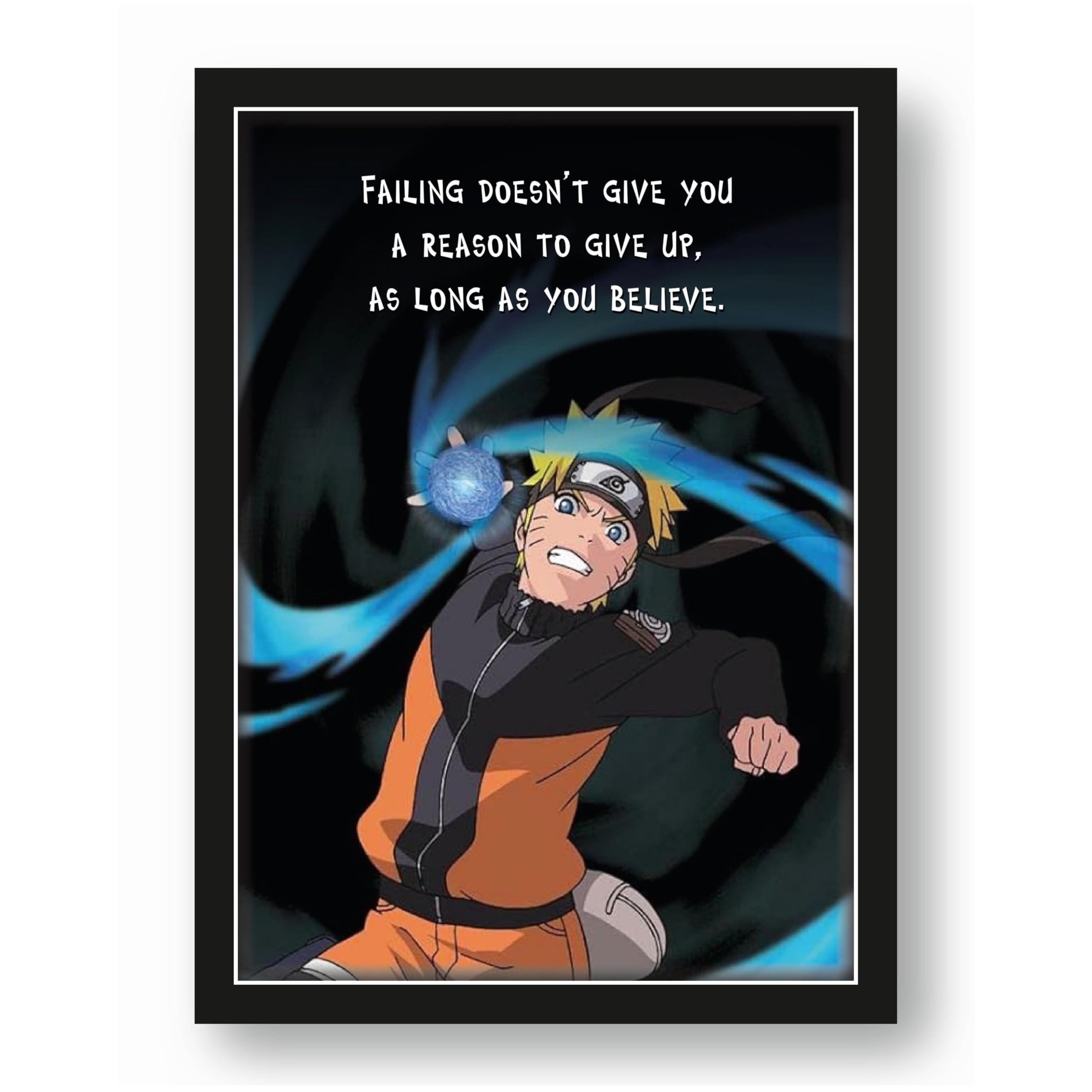 Naruto Uzumaki Believe to Succeed Quote Photo Frame – 9.25 x 12.8…