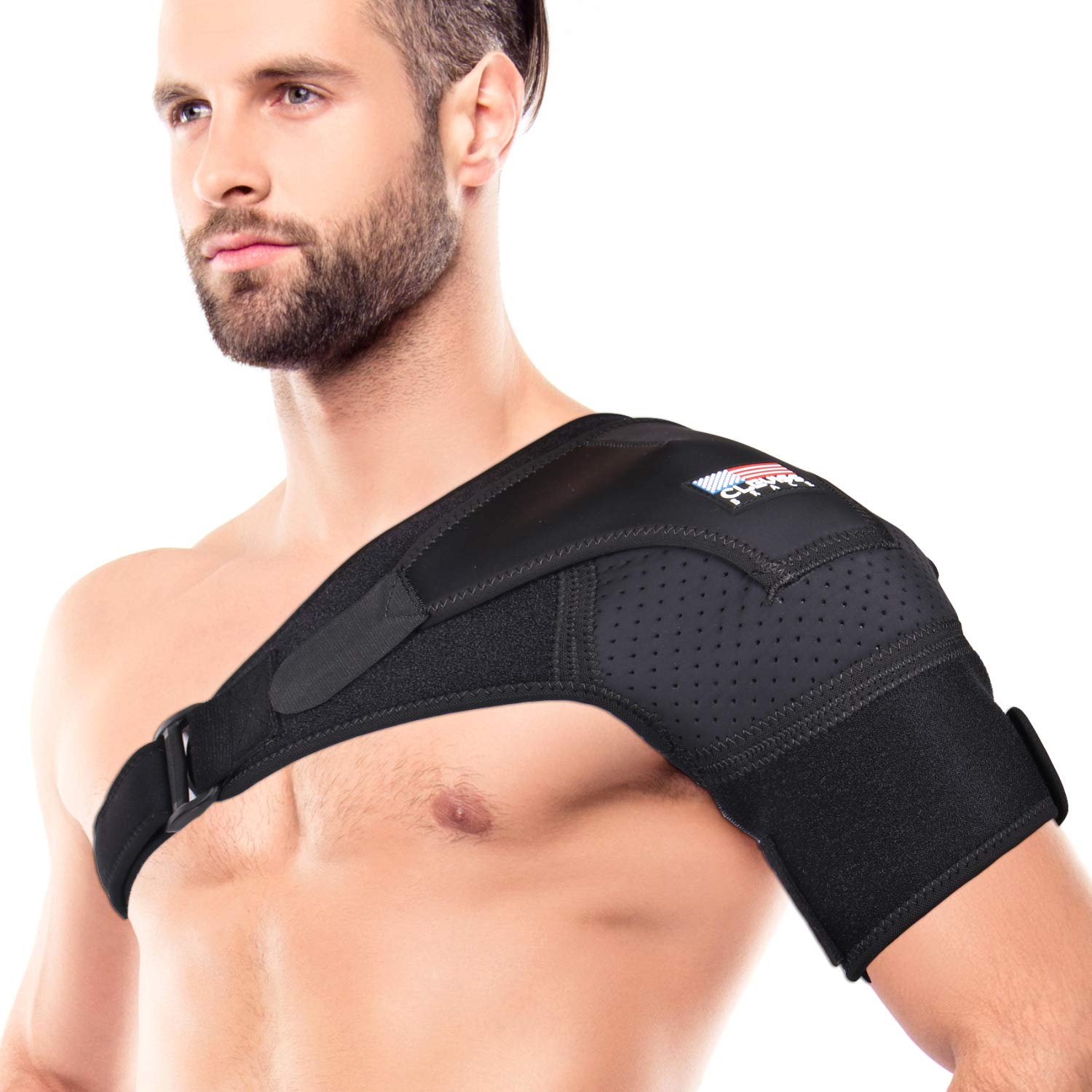 Shoulder Brace for Men and Women Rotator Cuff - for Bursitis Dislocated AC Joint Labrum Tear Tendonitis Neoprene