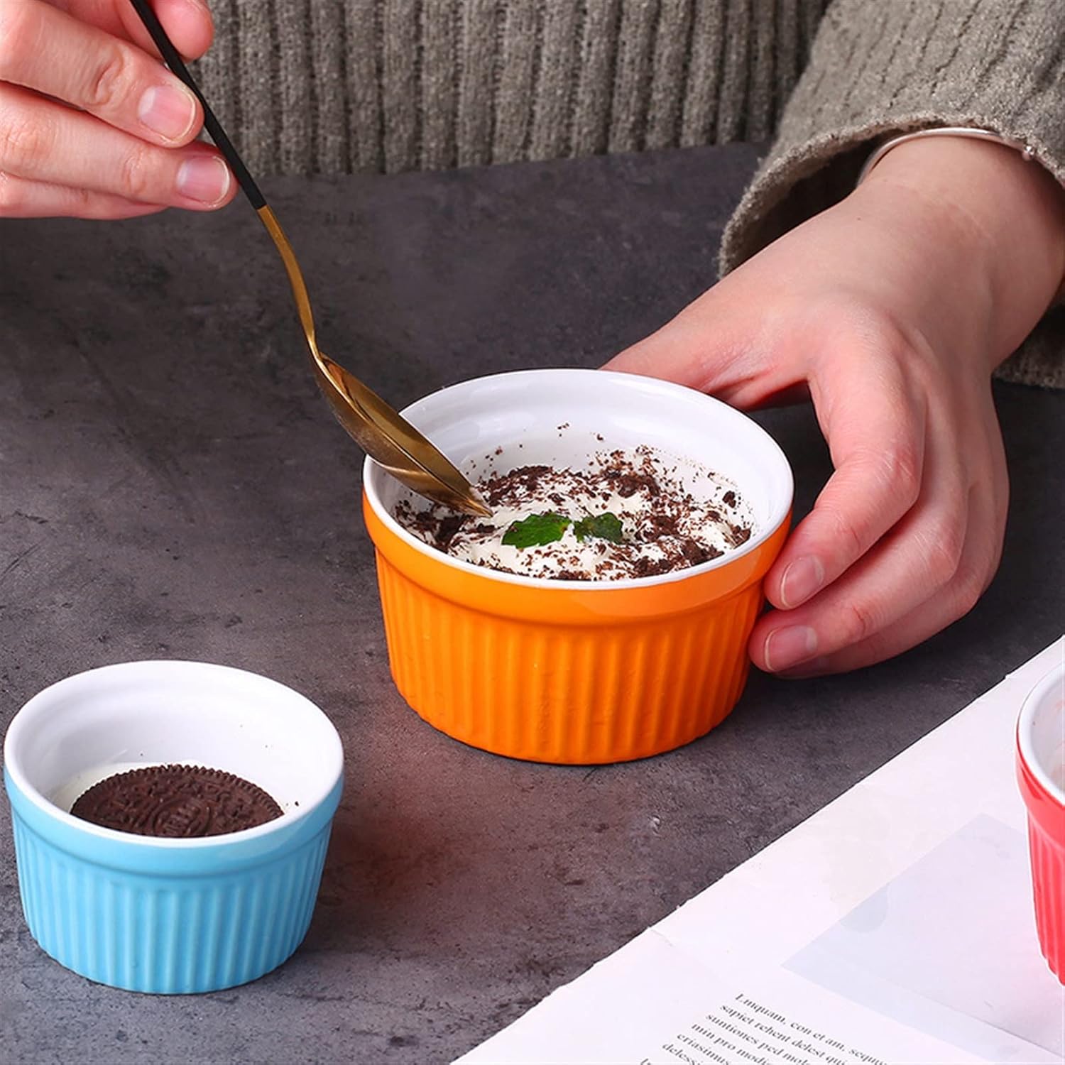 しん窯 青花 唐草異人 両切りカレー皿 パスタ皿 1点 玉渕取鉢 1点 しん