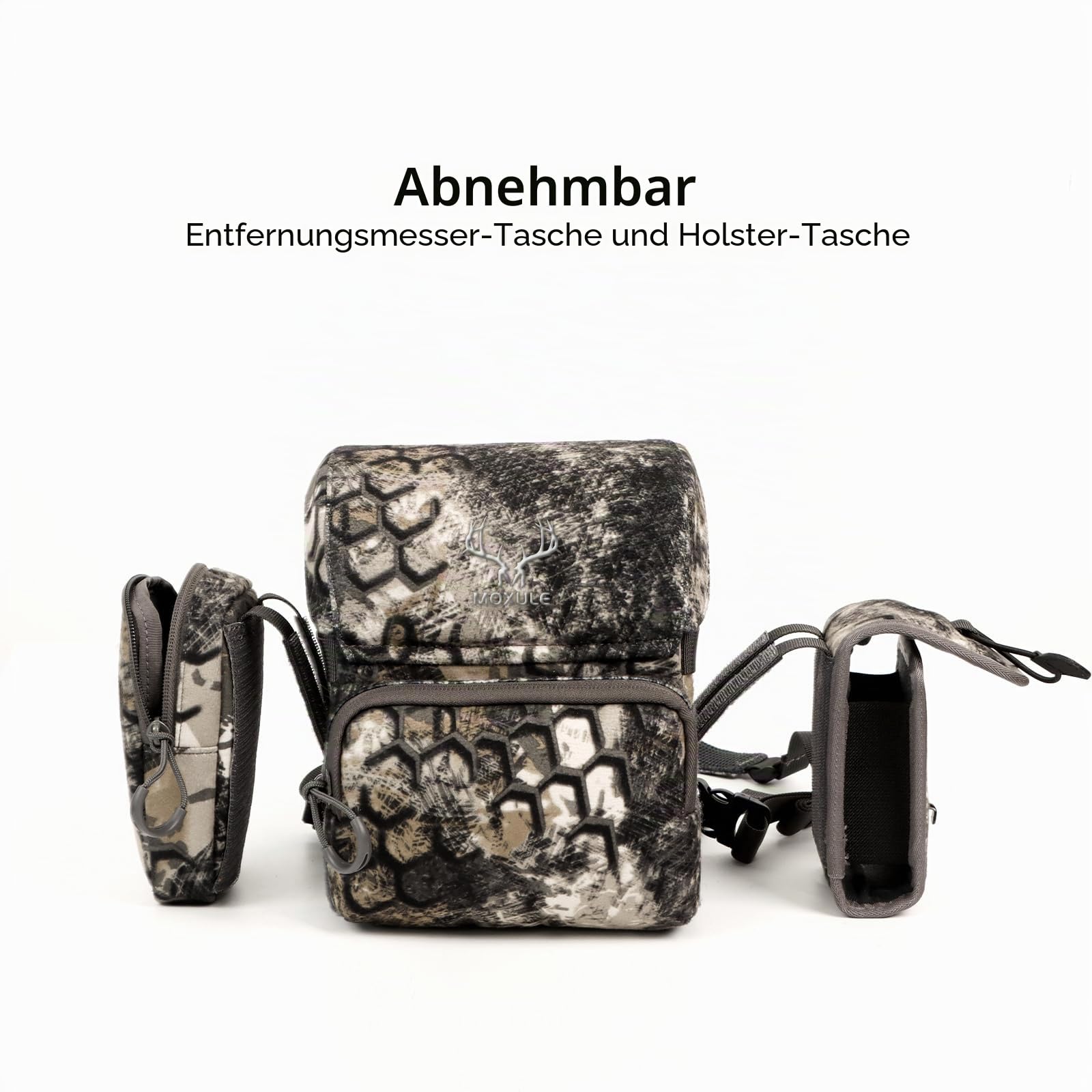 MOXULE Binokulares Gurt: Binokulartasche mit Entfernungsmesser-Tasche und Regenhülle für Jagd, Wandern, Vogelbeobachtung, Camouflage, 21 cm x 27 cm x 10 cm, Modern