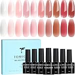 TOMICCA Gel Nail Polish Set, 10 Colors Nude Brown Soak-Off UV Nail Polish Gel Polish Suitable for Beginners, Nail Art Salon, DIY, Home