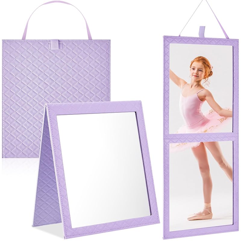 Espelho dobrável de corpo inteiro Colingmill portátil, roxo, 85,09 cm x 34,04 cm