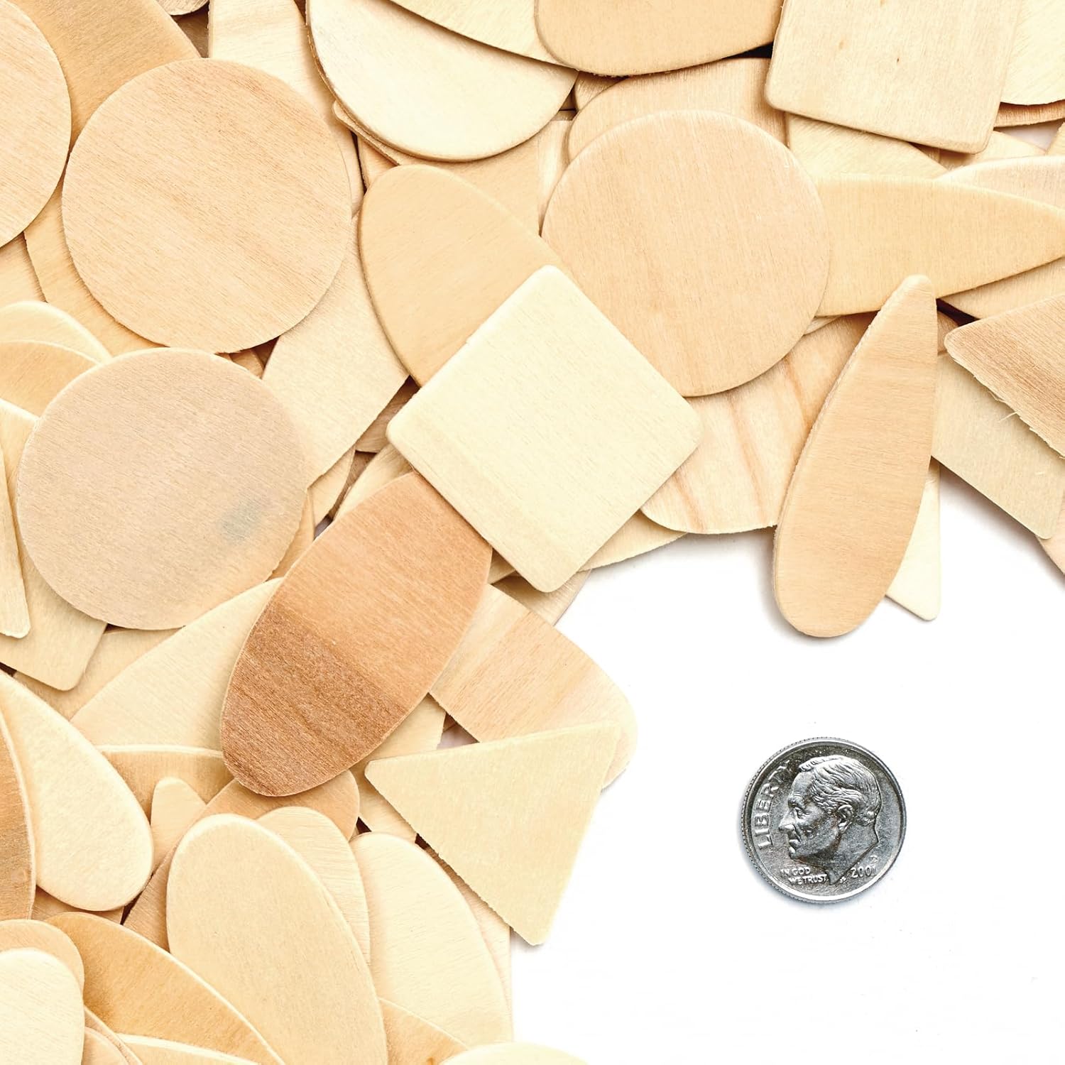 Colorations Wood Mosaic Craft Squares, 1000 Pieces, 1/2 inch, Natural Wood, Geometric, Arts & Crafts, Decorations, Multi-Colored, DIY Crafts, for Kids, STEM