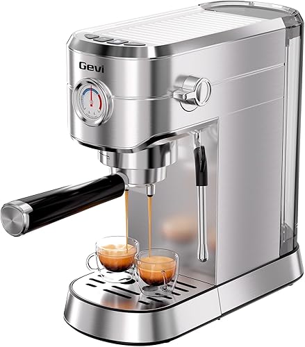 Miniatura 12 de Gevi Cafeteras comerciales de café expreso, cafetera profesional de 20 barras con espumador de leche, máquinas de café expresso de acero inoxidable