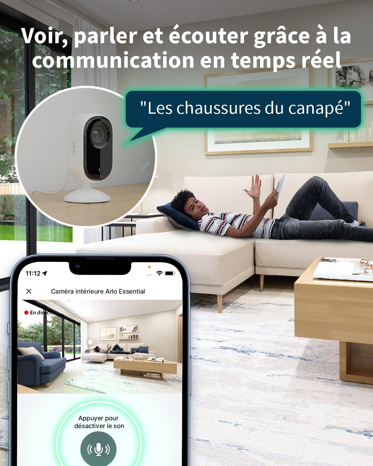 Arlo Essential 2 Interérieure, Caméra de Surveillance + Sonnette HD